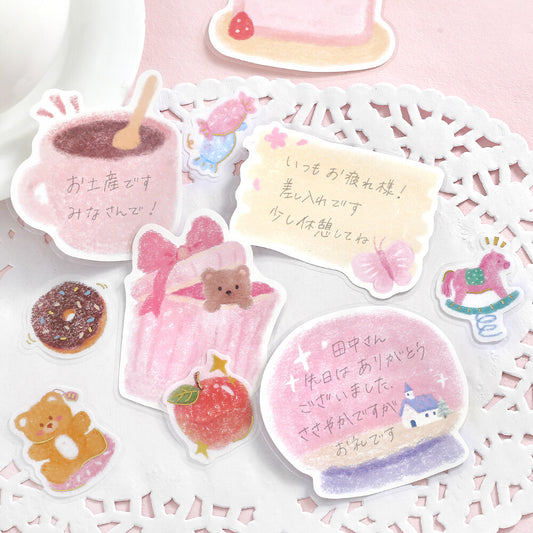 Fuwari Sketch Write-On Memo Stickers - Pink
