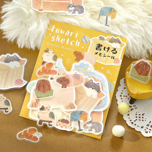 Fuwari Sketch Write-On Memo Stickers - Yellow