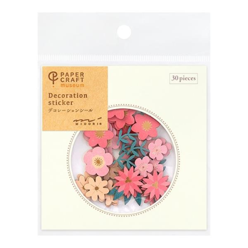 Paper Craft Museum Decoration Sticker - Pink Flower