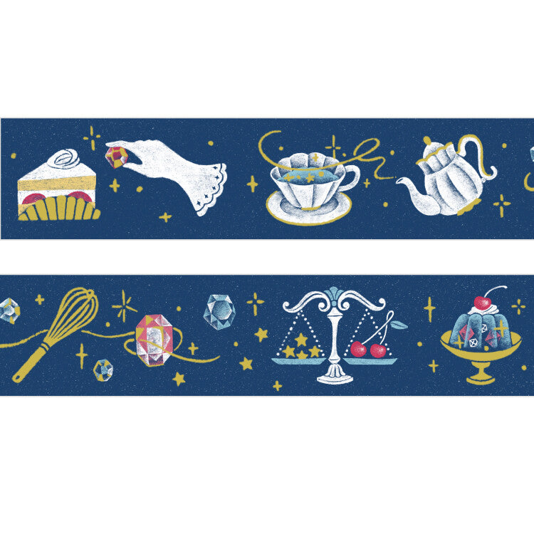 Papier Platz x A Ra Karudo Gold Foiled Washi Tape - Midnight Kitchen