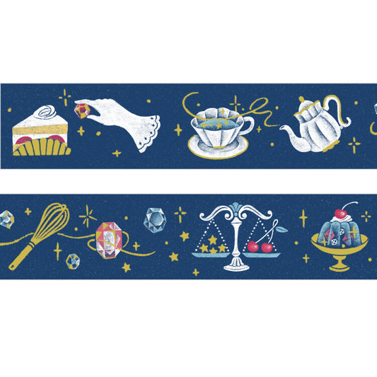 Papier Platz x A Ra Karudo Gold Foiled Washi Tape - Midnight Kitchen