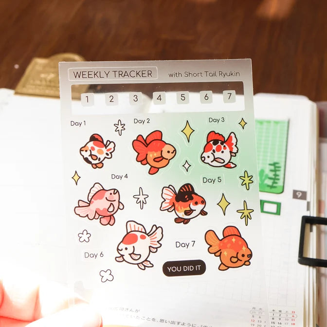 Goldfish Tracker Clear Sticker Sheet