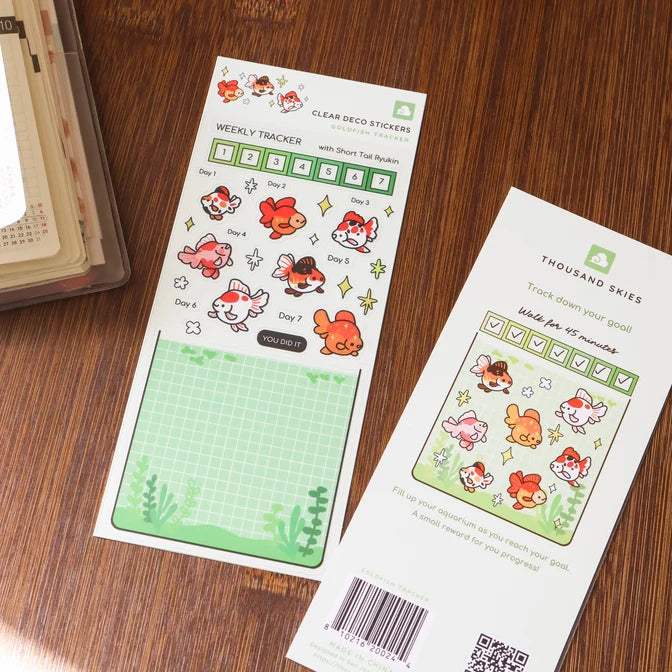 Goldfish Tracker Clear Sticker Sheet