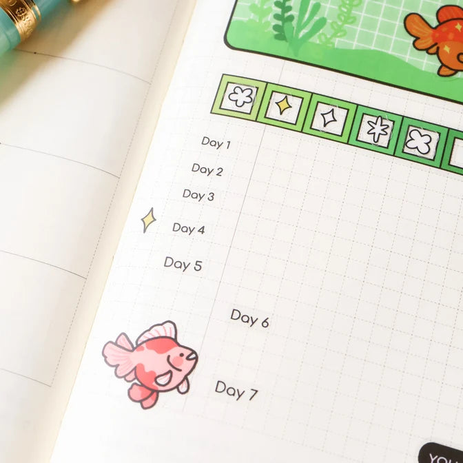 Goldfish Tracker Clear Sticker Sheet