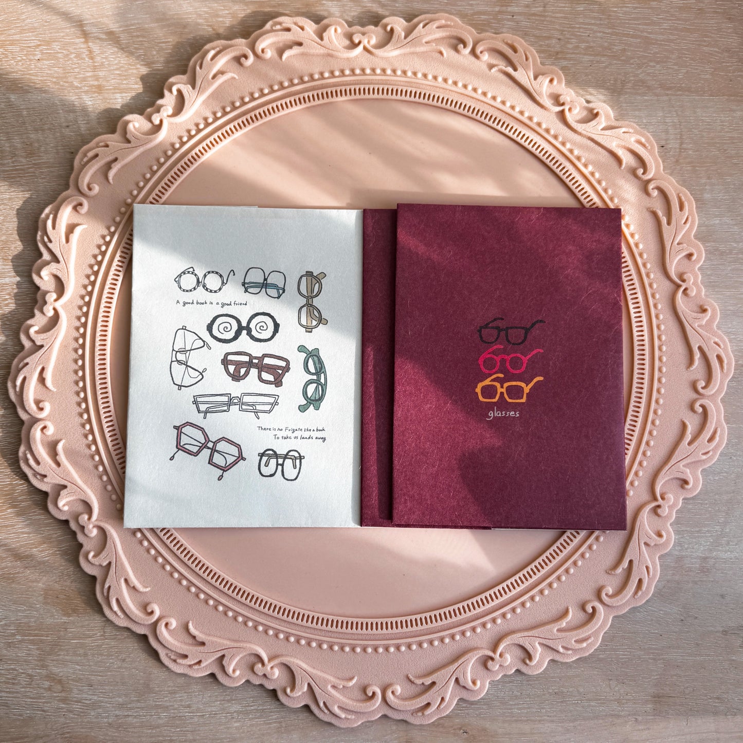 Two glasses themed Japanese Washi paper book covers