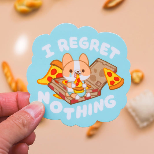 Friendly Corgi - I Regret Nothing Vinyl Sticker