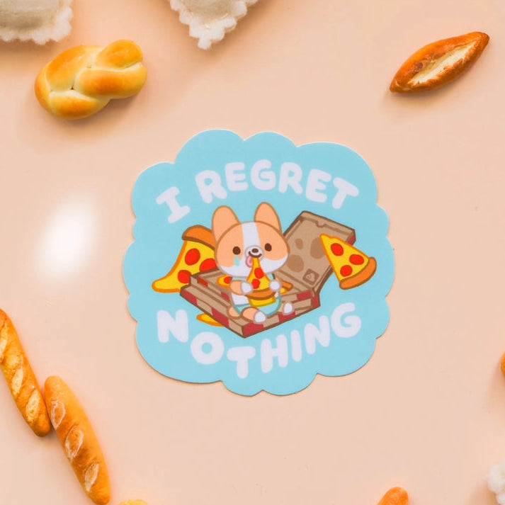 Friendly Corgi - I Regret Nothing Vinyl Sticker