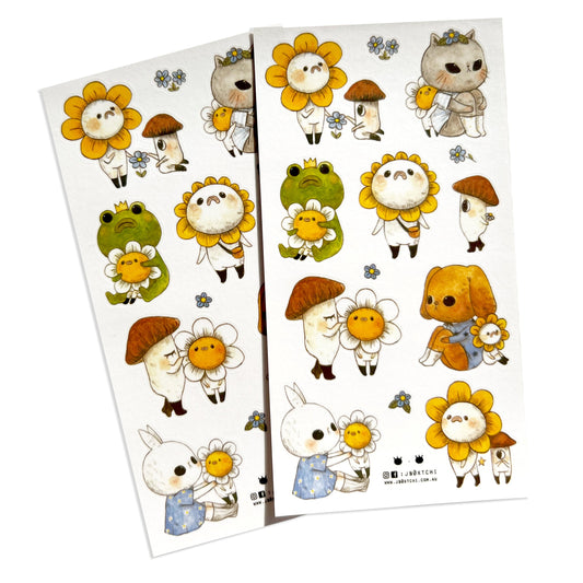 Flower Friends Washi Sticker Sheet