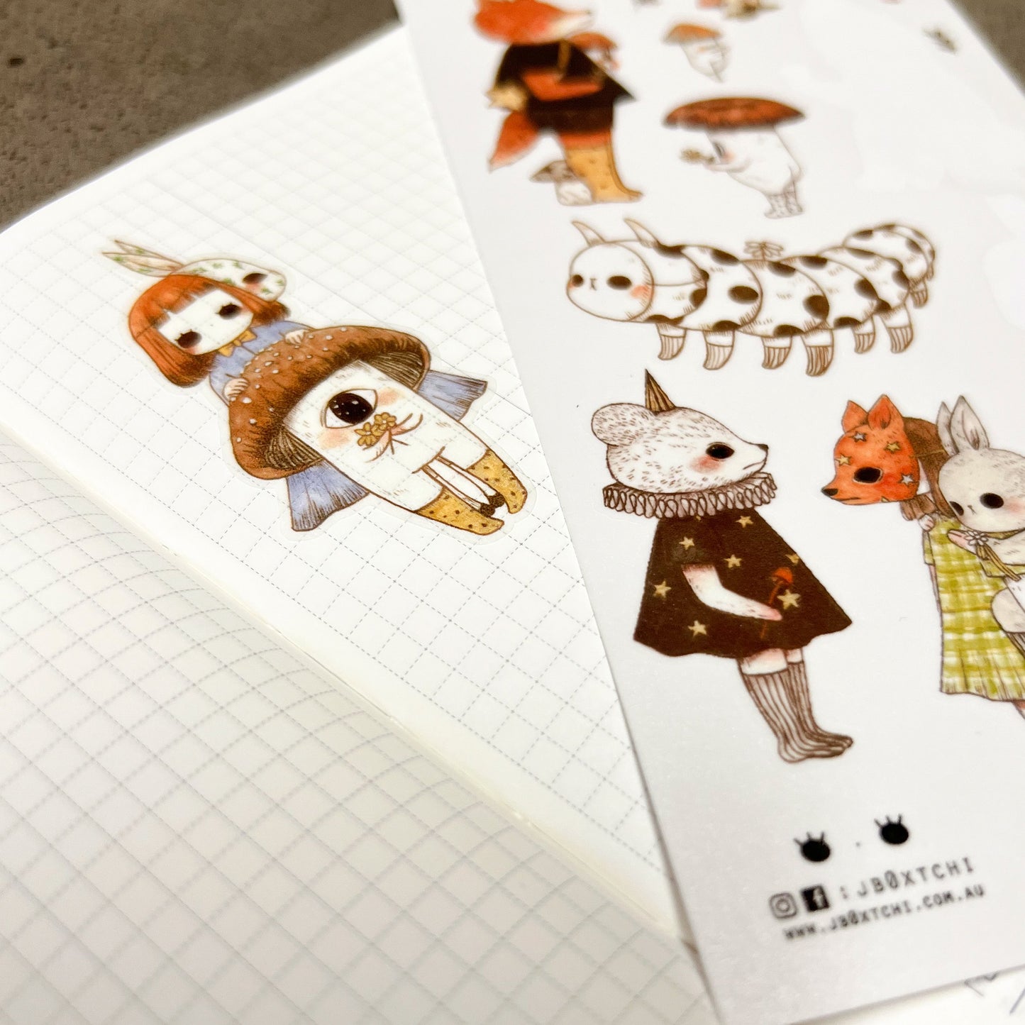 Mushroom Companions Washi Sticker Sheet