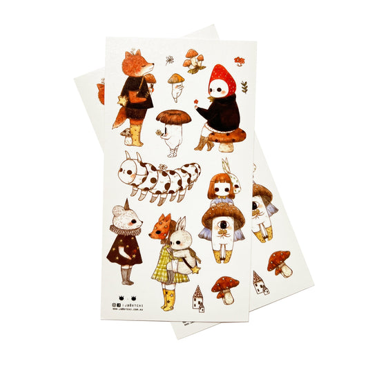 Mushroom Companions Washi Sticker Sheet
