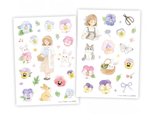 Pansies & Me Sticker Set