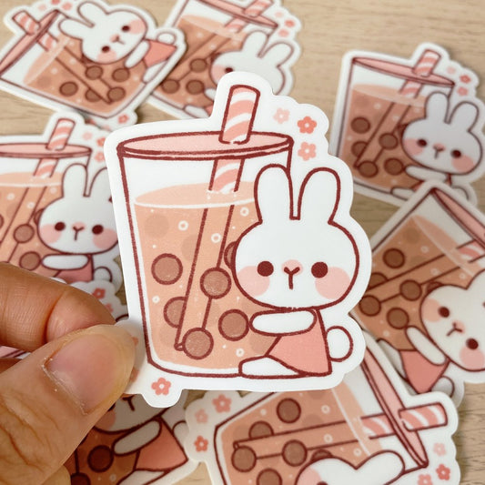 Bubble Tea Rabbit Vinyl Sticker