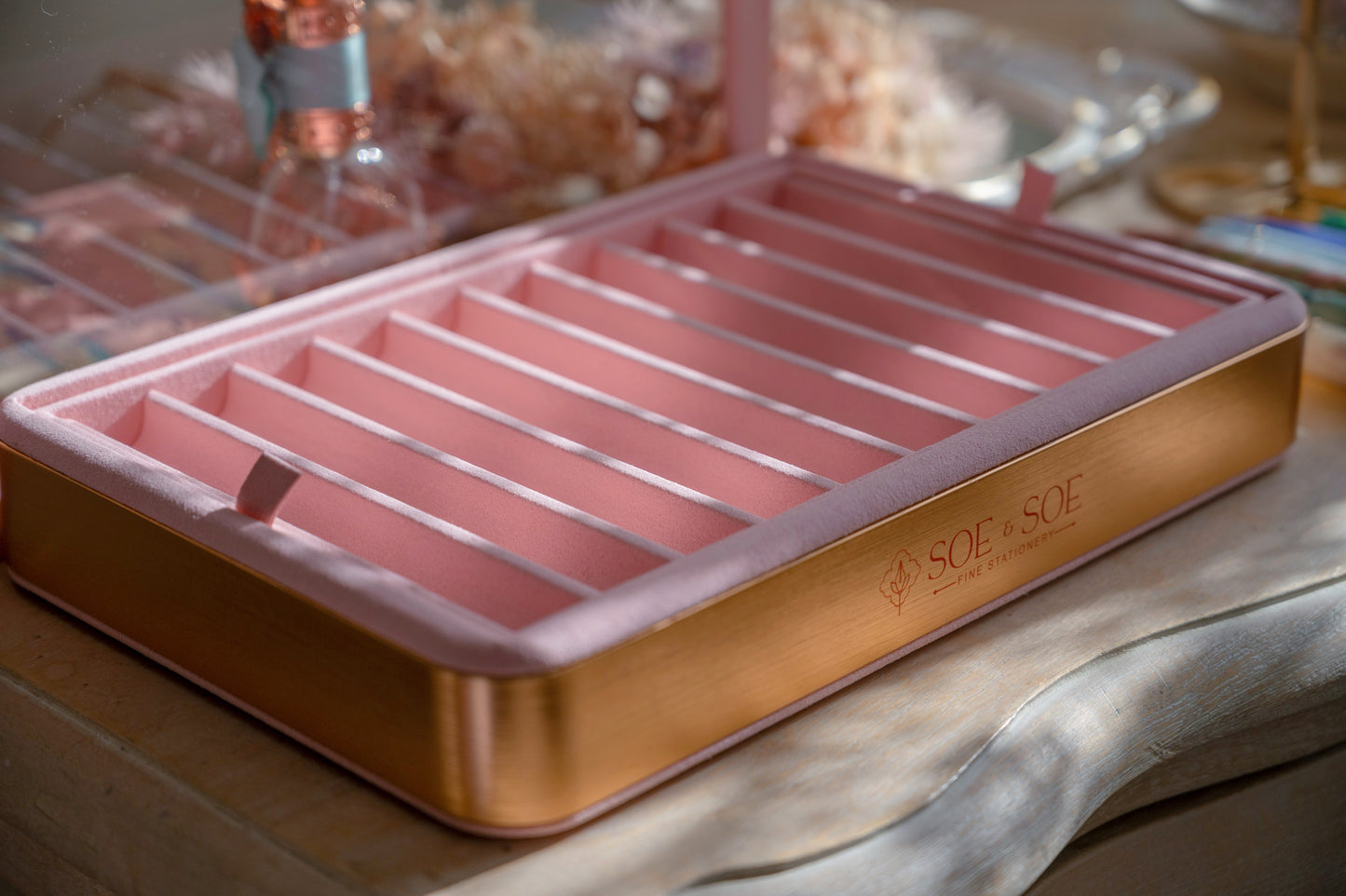 Fountain Pen Tray - Pink Hydrangea