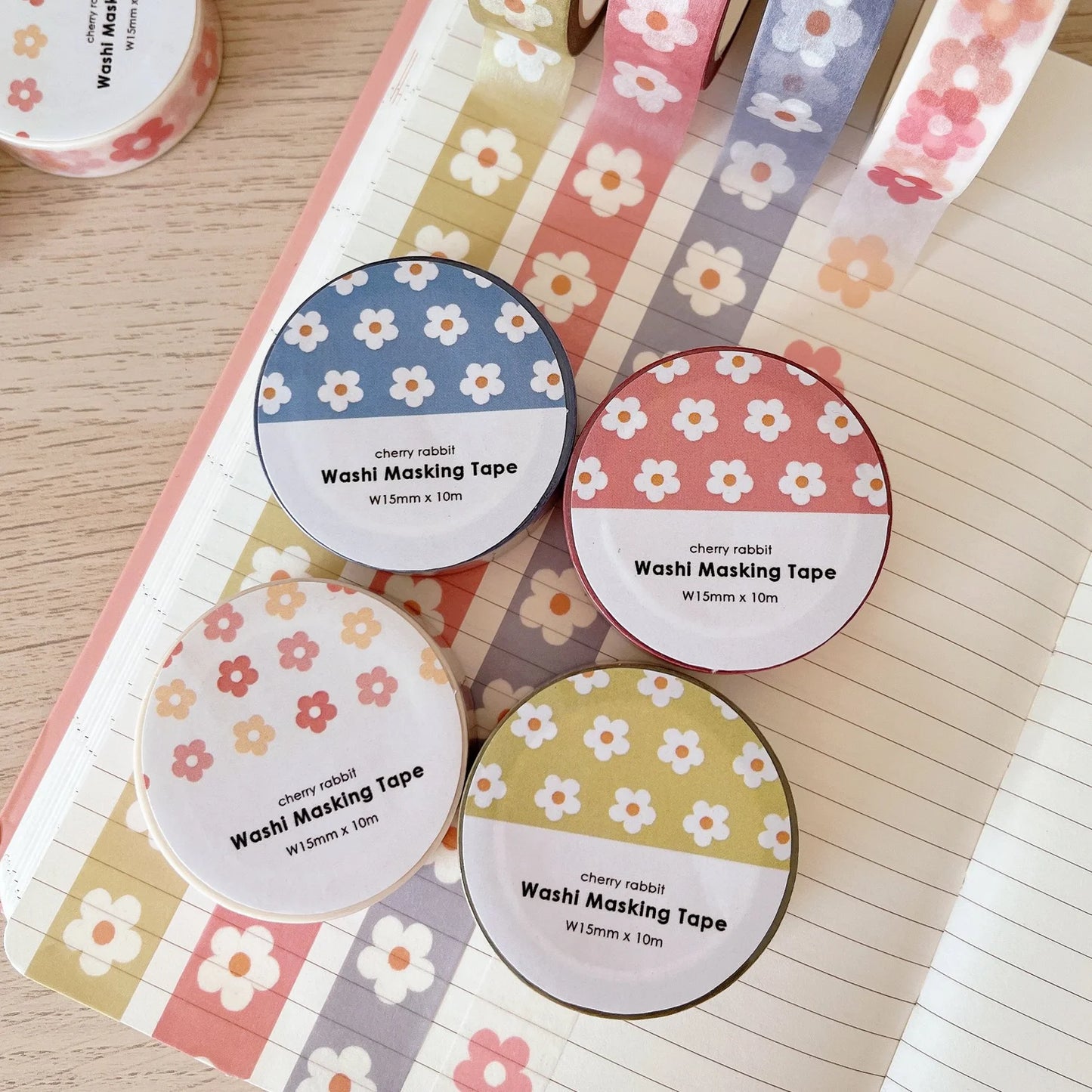Pastel Daisy Washi Tape - Pink