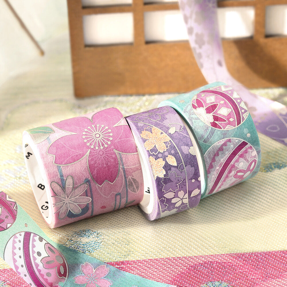 Japanese Kimono Washi Tape Set - Cherry Blossoms