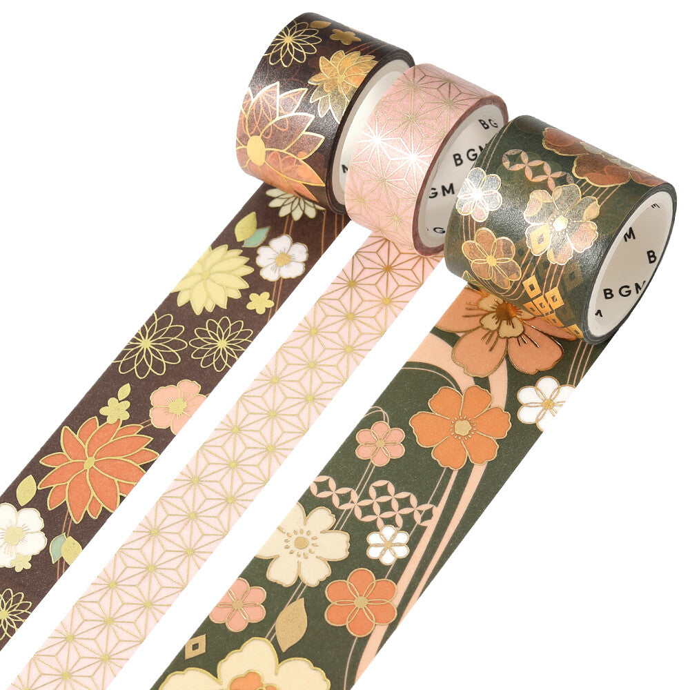 Japanese Kimono Washi Tape Set - Dark Green