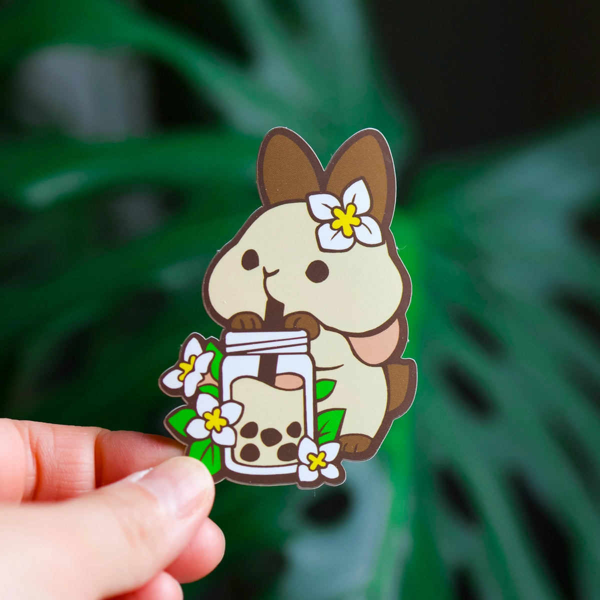 Jasmine Milk Tea Bunny Vinyl Sticker