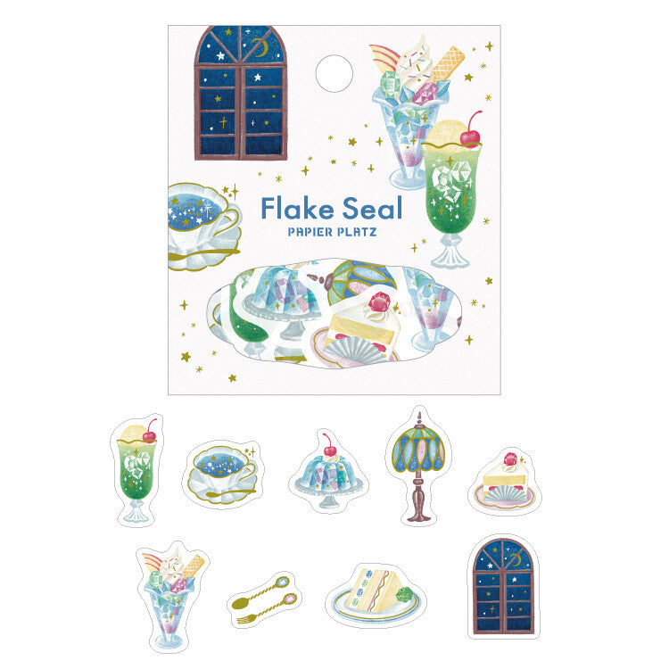 Jewel Café Flake Seal with gold foil - Papier Platz x A Ra Karudo