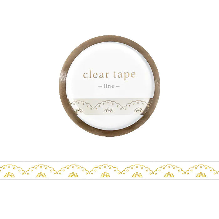 Lace Line Foil Stamped Clear Tape