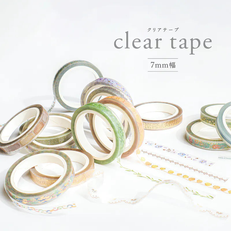 Lace Line Foil Stamped Clear Tape