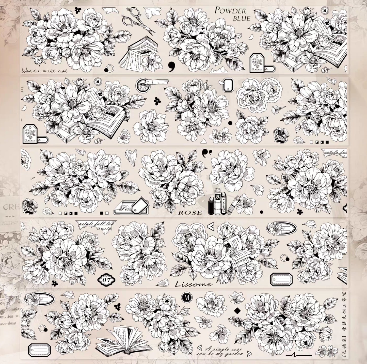 Language of Flowers Kiss-Cut PET Tape