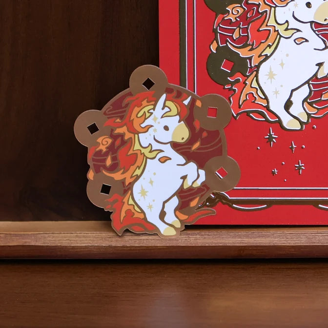 Lucky Coins Horse Vinyl Sticker (Holographic)