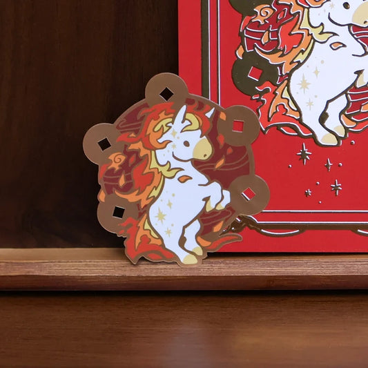 Lucky Coins Horse Vinyl Sticker (Holographic)