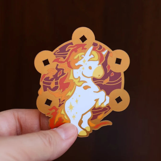 Lucky Coins Horse Vinyl Sticker (Holographic)