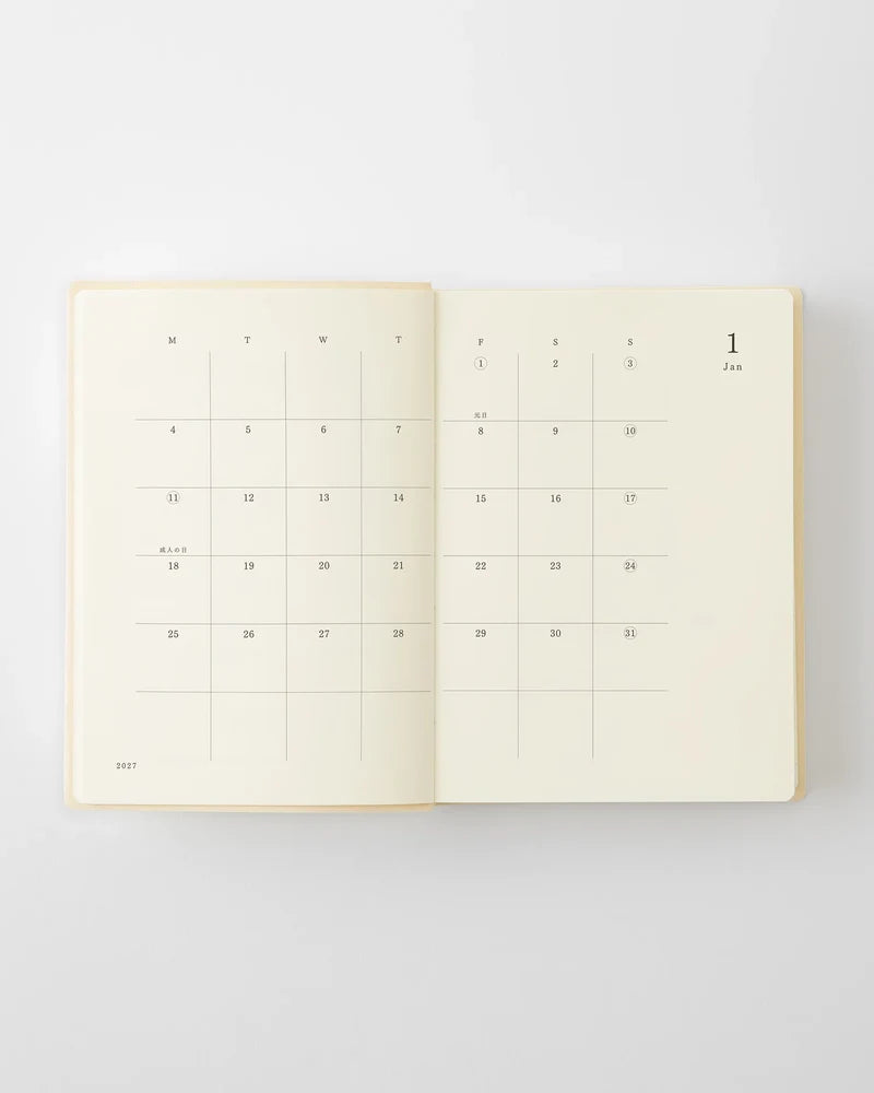 MD Notebook Diary Monthly Block + 1 Day 1 Page 2027 - A5