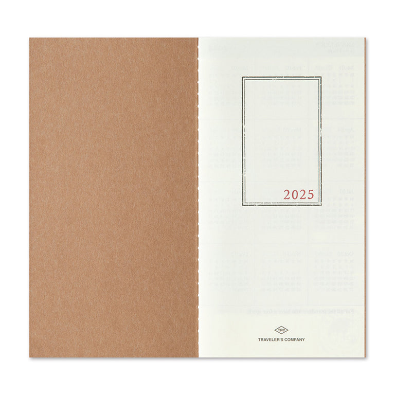 2025 Traveler's Notebook Diary Refill Monthly - Regular Size