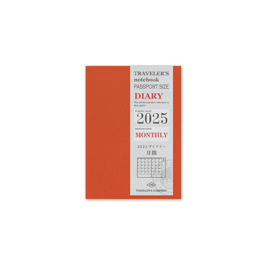 2025 Traveler's Notebook Diary Refill Monthly - Passport Size