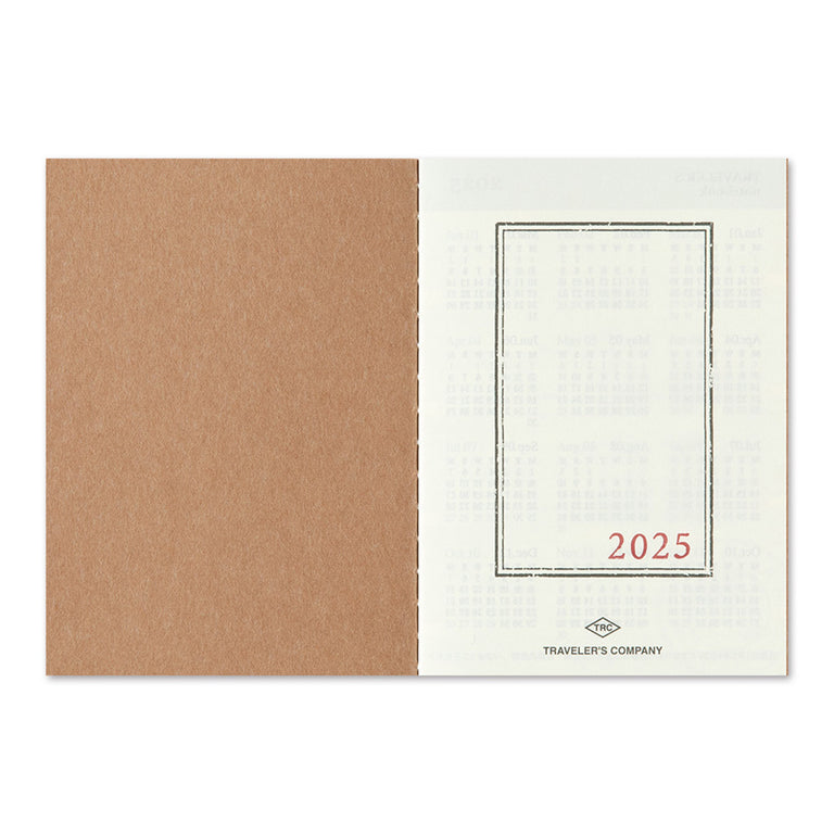 2025 Traveler's Notebook Diary Refill Monthly - Passport Size