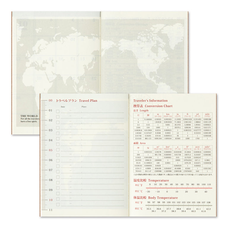 2025 Traveler's Notebook Diary Refill Monthly - Passport Size