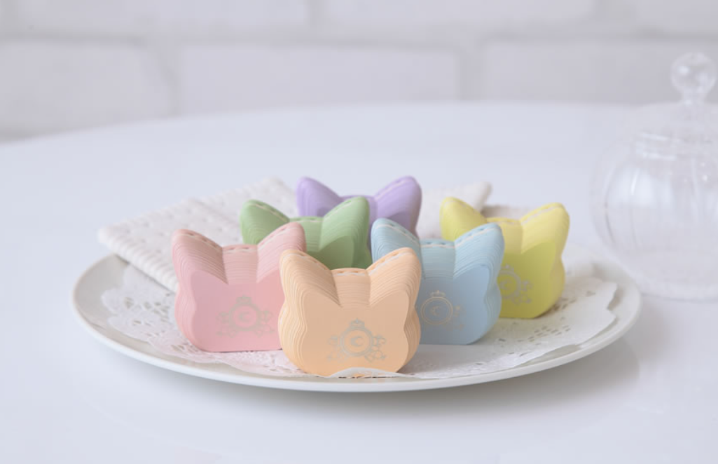 Cat Macaron Sticky Notes Green