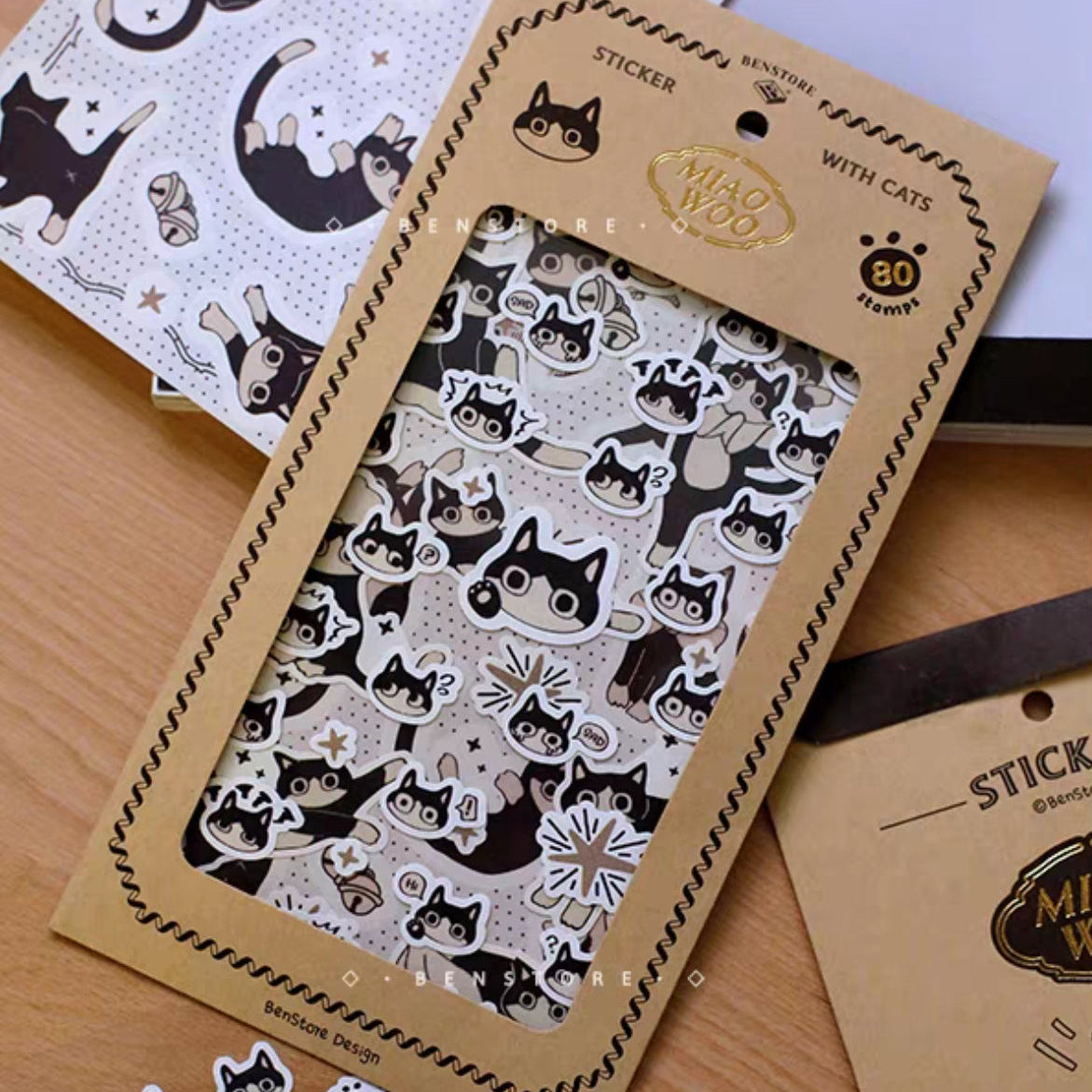 Miao Woo Sticker with Cats