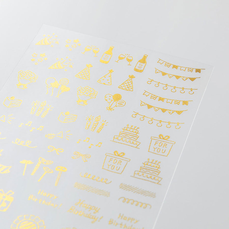 Gold Foil Journaling Transfer Sticker - Celebration