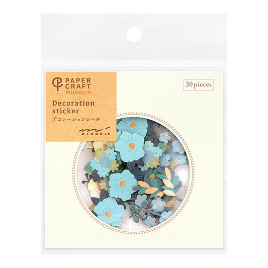 Paper Craft Museum Decoration Sticker - Blue Flower