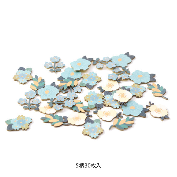 Paper Craft Museum Decoration Sticker - Blue Flower