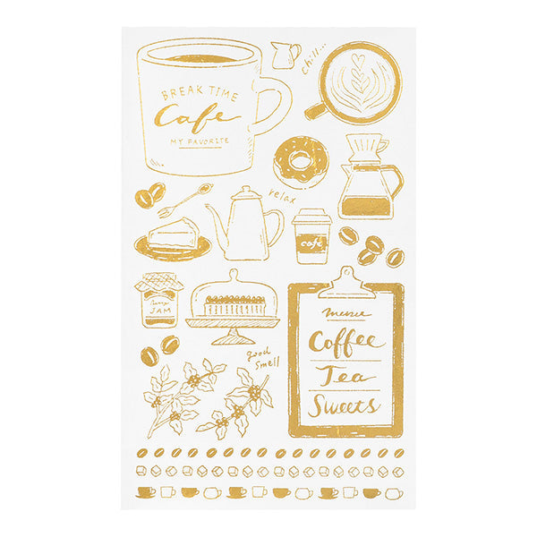 Gold Foil Journaling Transfer Sticker - Coffee