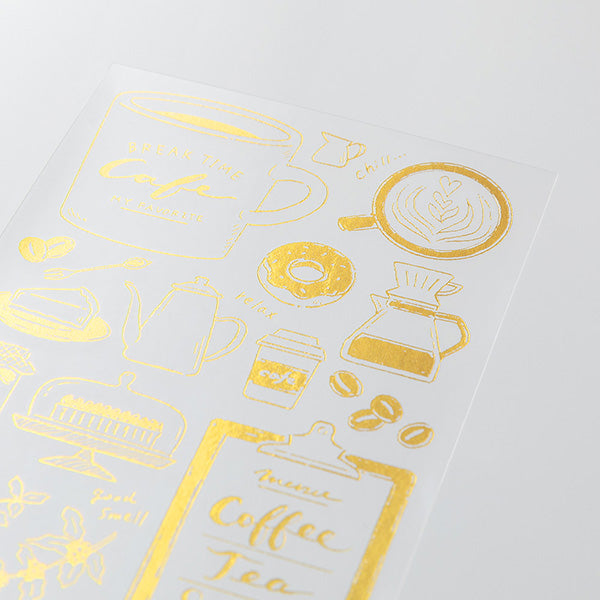 Gold Foil Journaling Transfer Sticker - Coffee