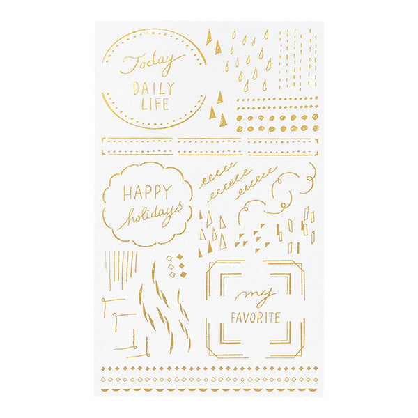 Gold Foil Journaling Transfer Sticker - Geometric