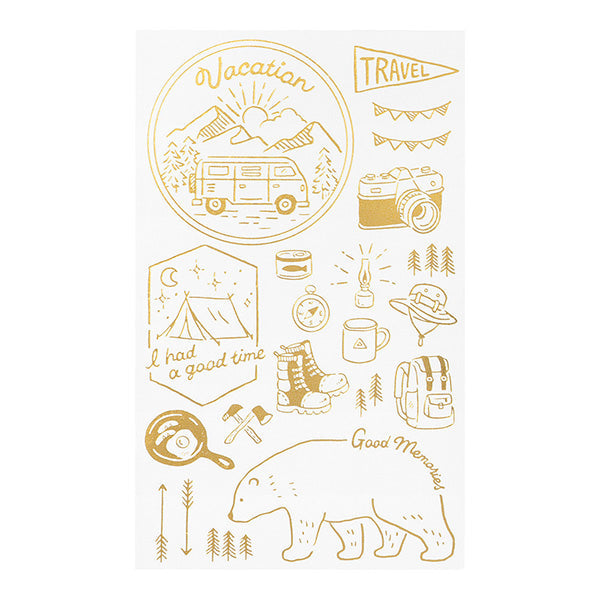 Gold Foil Journaling Transfer Sticker - Outdoors