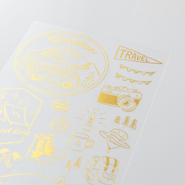 Gold Foil Journaling Transfer Sticker - Outdoors