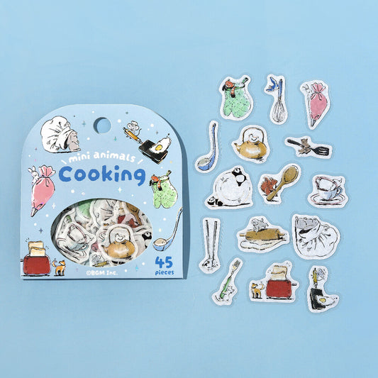 Mini Animals Foil Stamped Stickers - Cooking