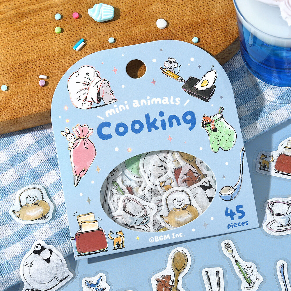 Mini Animals Foil Stamped Stickers - Cooking