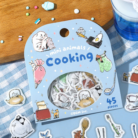 Mini Animals Foil Stamped Stickers - Cooking