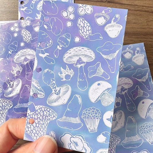 Mini Mushroom Ink Swatch Paper - M5 Organiser Refill