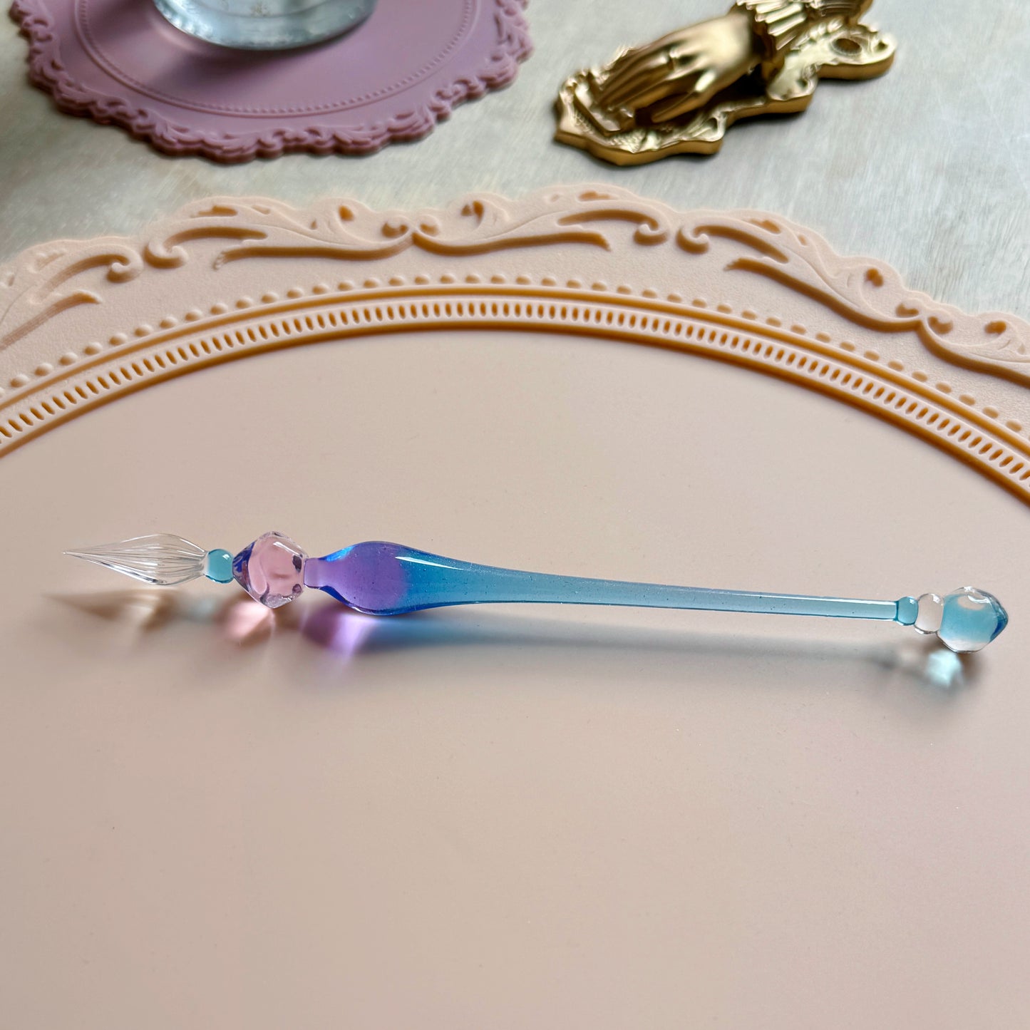 Handmade Icicle Glass Pen - Morning Glow