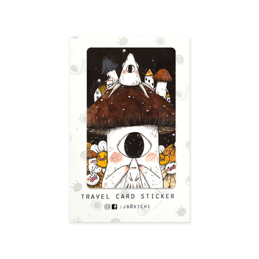 Mushroom and Flower Travel Card Sticker