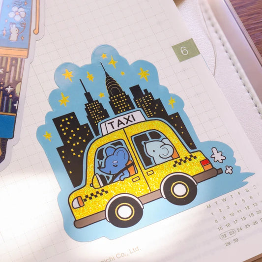 NYC Taxi Ride Vinyl Sticker (Holographic)